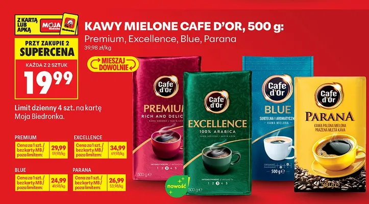 Kawa mielona Cafe D'Or Blue promocja w Biedronka
