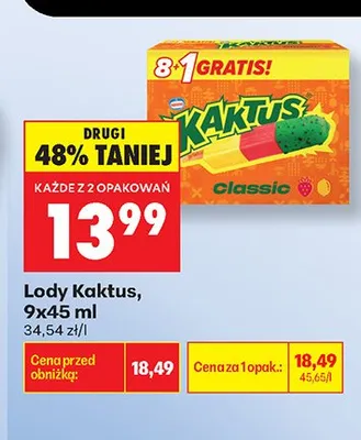 Lody Kaktus Classic promocja w Biedronka