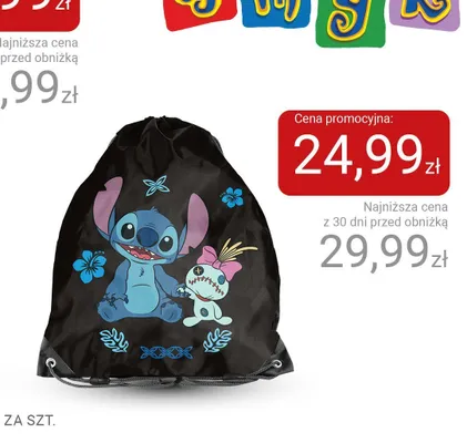 Worek na obuwie Stitch promocja w Smyk