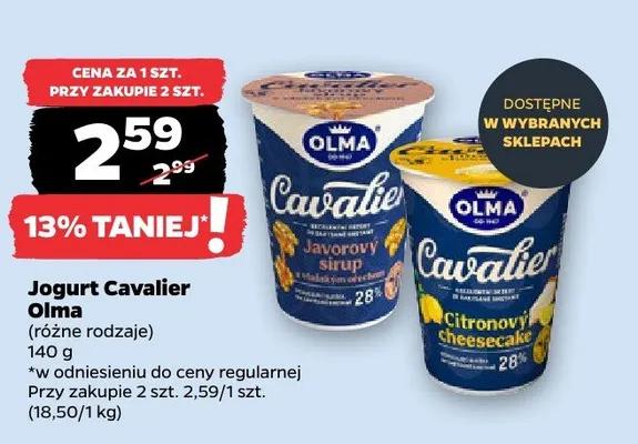 Jogurt Cavalier syrup Olma promocja w Netto