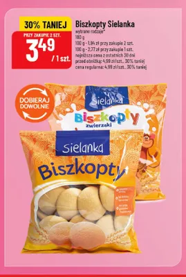 Biszkopty zwierzaki Sielanka promocja w POLOmarket