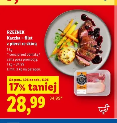 Filet z piersi kaczki Rzeźnik ze skórą promocja w Lidl
