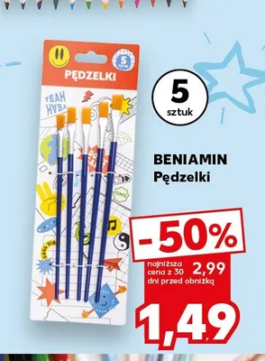 Pędzelki BENIAMIN 5 sztuk promocja w BACK TO SCHOOL