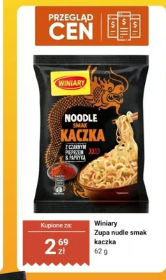 Zupa noodle Winiary smak kaczka z czarnym pieprzem & papryką promocja w Dino