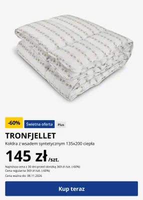 Kołdra z wsadem syntetycznym 135x200 ciepła Tronfjellet promocja w Jysk