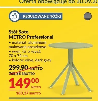 Stół Soto METRO Professional promocja w Makro