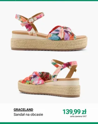 Sandał na obcasie GRACELAND promocja w Deichmann