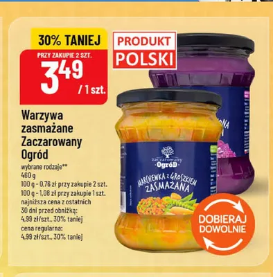 Warzywa zasmażane marchewka z groszkiem Zaczarowany Ogród promocja w POLOmarket