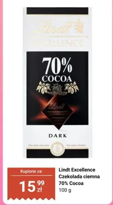 Czekolada ciemna 70% Cocoa promocja w Biedronka