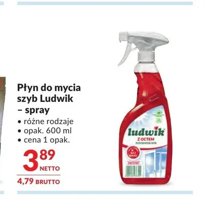 Płyn do mycia szyb Ludwik spray promocja w Makro