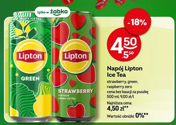 Napój Lipton Ice Tea green promocja w Żabka