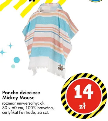 Poncho dziecięce Mickey Mouse promocja w Tedi