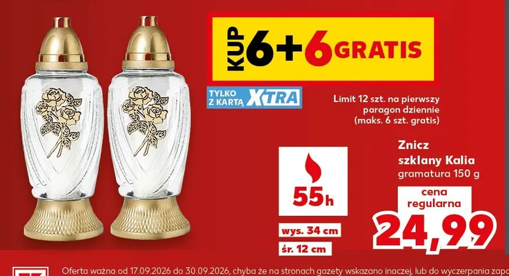 Znicz szklany Kalia promocja w Kaufland