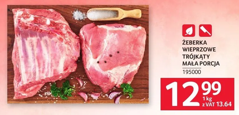 Żeberka wieprzowe trójkąty mała porcja promocja w Selgros