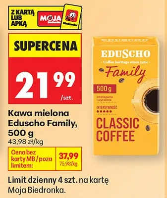 Kawa mielona Eduscho Family 500g promocja w Biedronka