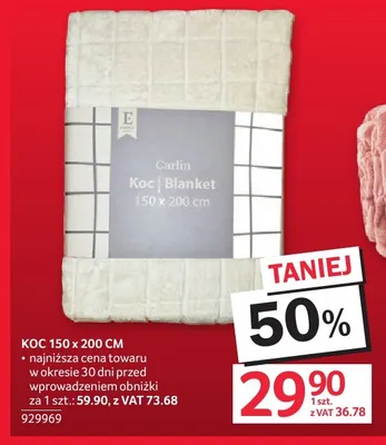 Koc 150x200 cm Carlin promocja w Selgros