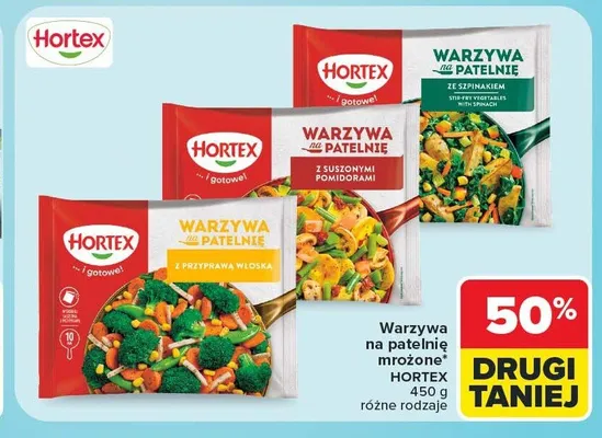 Warzywa na patelnię z suszonymi pomidorami mrożone Hortex promocja w Carrefour Market