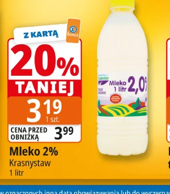 Mleko Krasnystaw 2% promocja w Leclerc