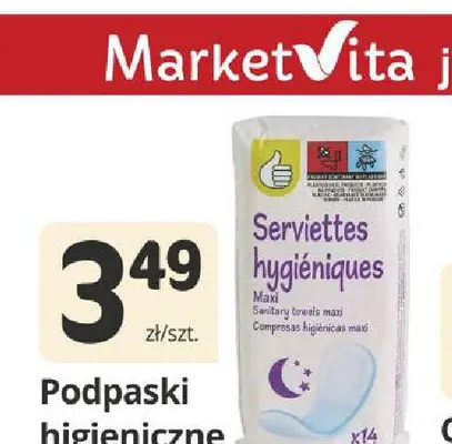 Podpaski higieniczne Maxi Eco+ 14-pak promocja w Marketvita