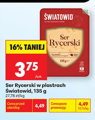 Ser Rycerski w plastrach Światowid promocja w Biedronka