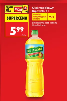 Olej rzepakowy Kujawski promocja w Biedronka
