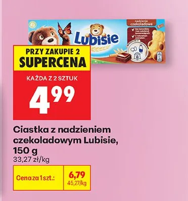Ciastka z nadzieniem czekoladowym Lubisie promocja w Biedronka