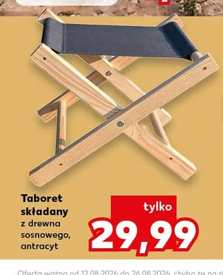 Taboret składany z drewna sosnowego promocja w Kaufland