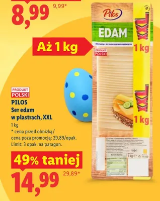 Ser edam w plastrach, XXL promocja w Lidl