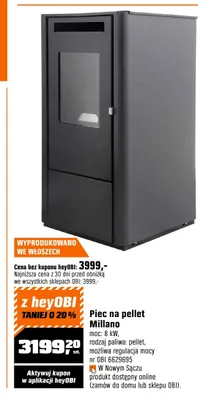 Piec na pellet Millano promocja w OBI