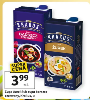 Zupa żurek lub zupa barszcz czerwony promocja w Auchan
