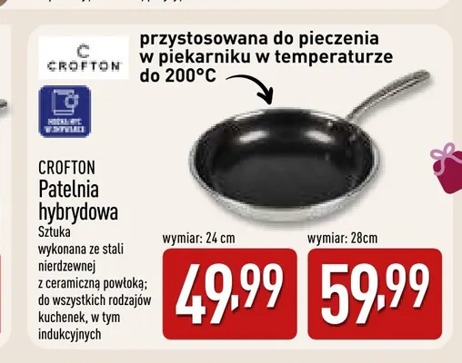 Patelnia hybrydowa 28 cm Crofton promocja w Aldi