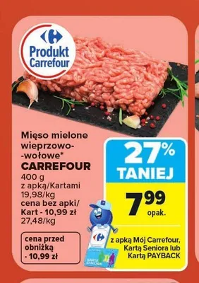 Mięso mielone wieprzowo-wołowe Carrefour promocja w Carrefour Market