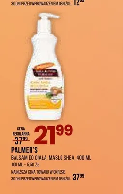 Balsam do ciała Palmer's Masło Shea promocja w Drogerie Natura
