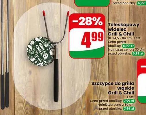 Teleskopowy widelec Grill & Chill promocja w Dino