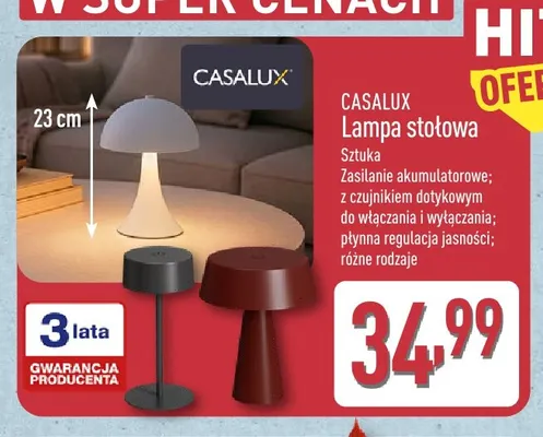 Lampa stołowa Casalux promocja w Aldi