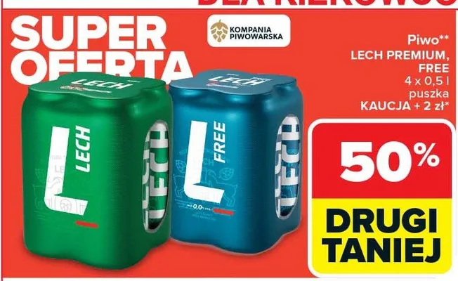 Piwo Lech Premium Free promocja w Carrefour Market