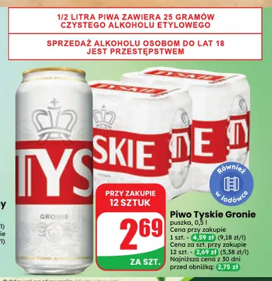 Piwo Tyskie Gronie promocja w Dino