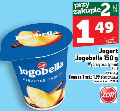 Jogurt Jogobella 150g promocja w TOPAZ