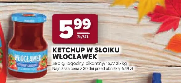 Ketchup w słoiku Włocławek łagodny promocja w Stokrotka