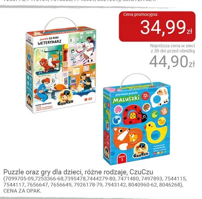 Puzzle i gry dla dzieci CzuCzu promocja w Smyk