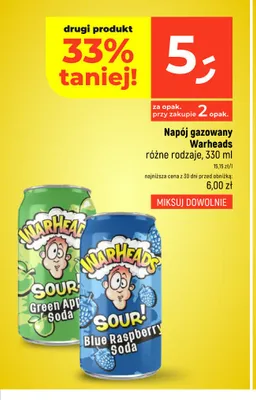 Napój gazowany Warheads Sour Green Apple promocja w Dealz