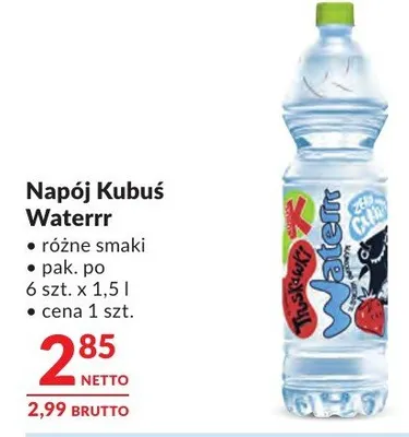 Napój Kubuś Waterrr promocja w Makro