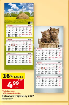 Kalendarz trójdzielny 2027 promocja w Auchan