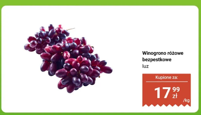 Winogrono różowe bezpestkowe luz promocja w Biedronka
