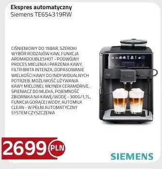 Ekspres automatyczny Siemens TE654319RW promocja w kakto.pl