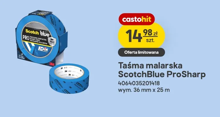 Taśma malarska ScotchBlue ProSharp promocja w Castorama