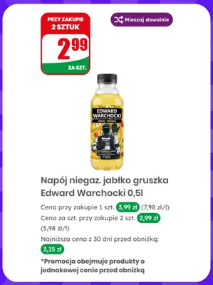 Napój niegazowany jabłko gruszka Edward Warchocki promocja w Dino