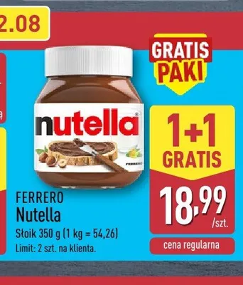 Krem do smarowania Nutella promocja w Aldi