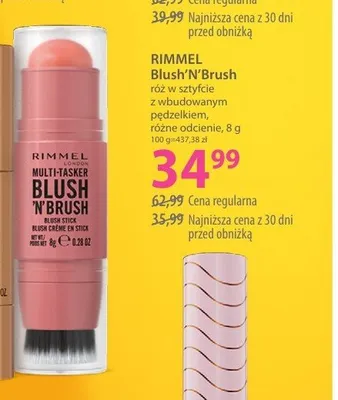 Róż w sztyfcie z wbudowanym pędzelkiem RIMMEL Blush'N'Brush promocja w Hebe