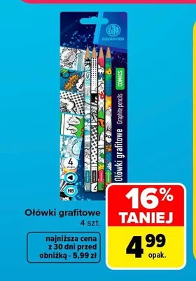 Ołówki grafitowe Astrapen 4-pak promocja w Carrefour Market